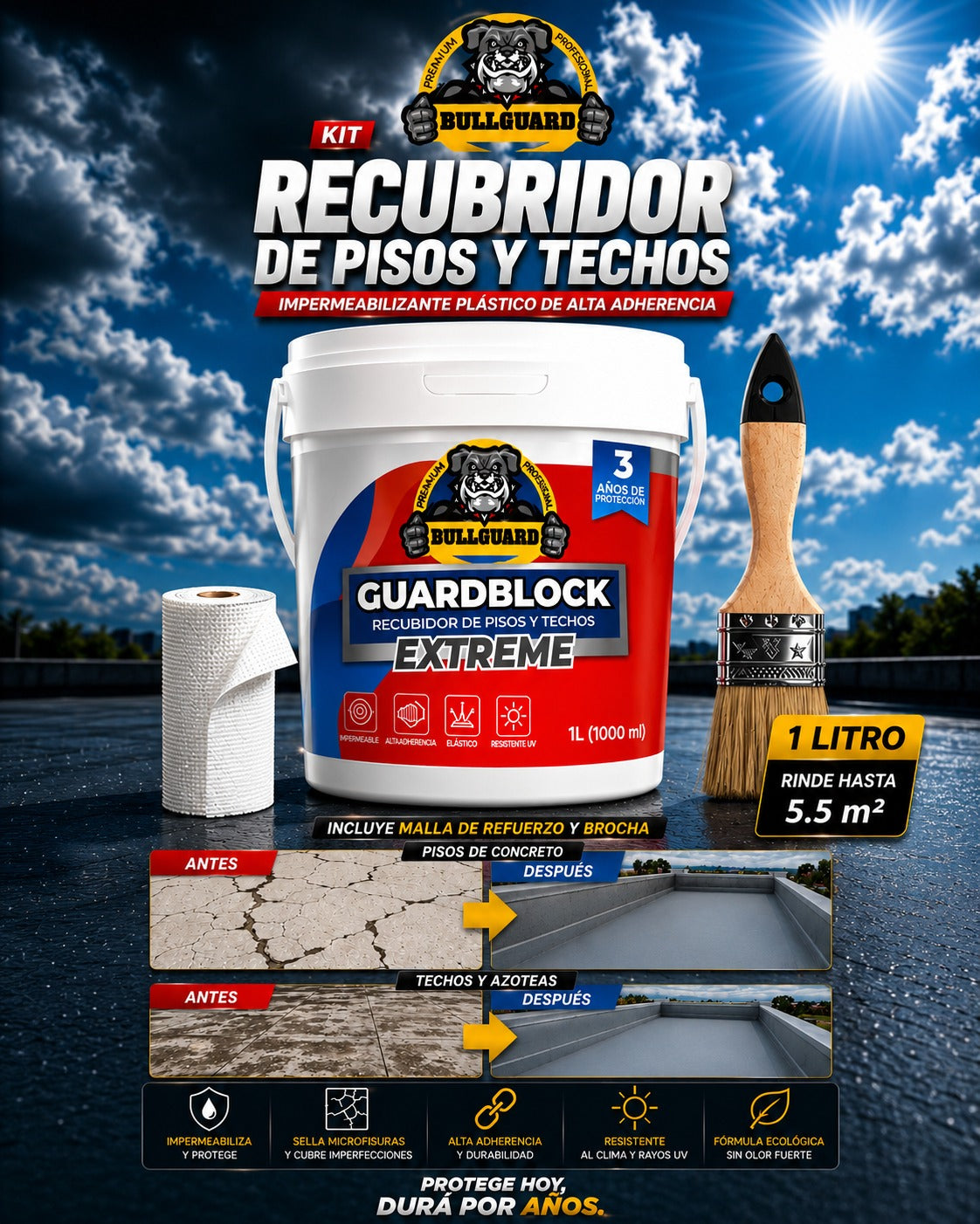 KIT SELLADOR ANTIGRIETAS + ESPATULA + GUANTES F1