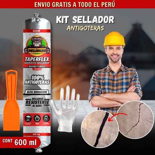 KIT SELLADOR ANTIGOTERAS + ESPATULA + GUANTES + MALLA + 2 PRECINTOS T1