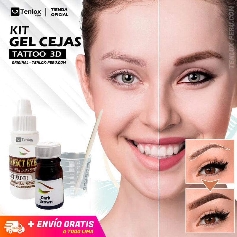 KIT GEL CEJAS TATTOO 3D